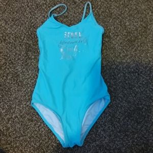 Girls aqua blue swimsuit